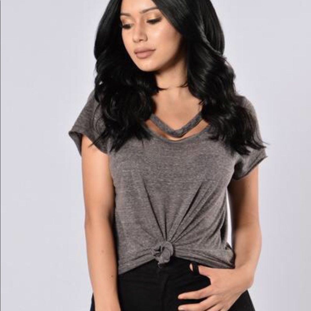 Fashion Nova - Maddy Top - Charcoal - xs